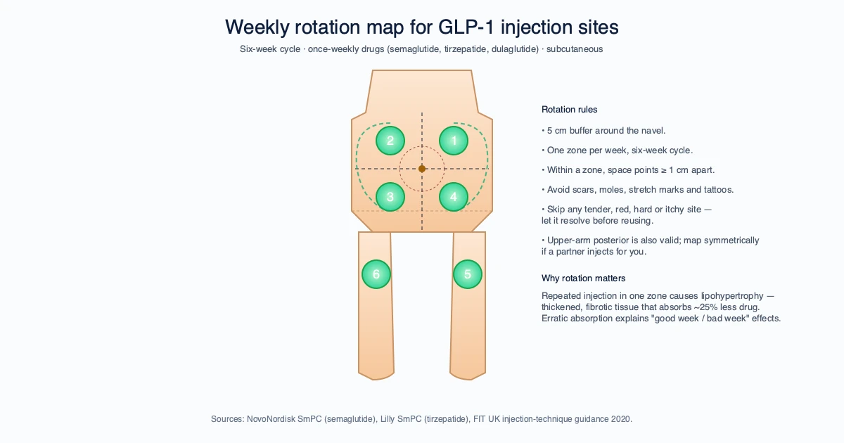 Rotating Injection Sites for Weekly GLP-1 Medications: a 4-Week Pattern